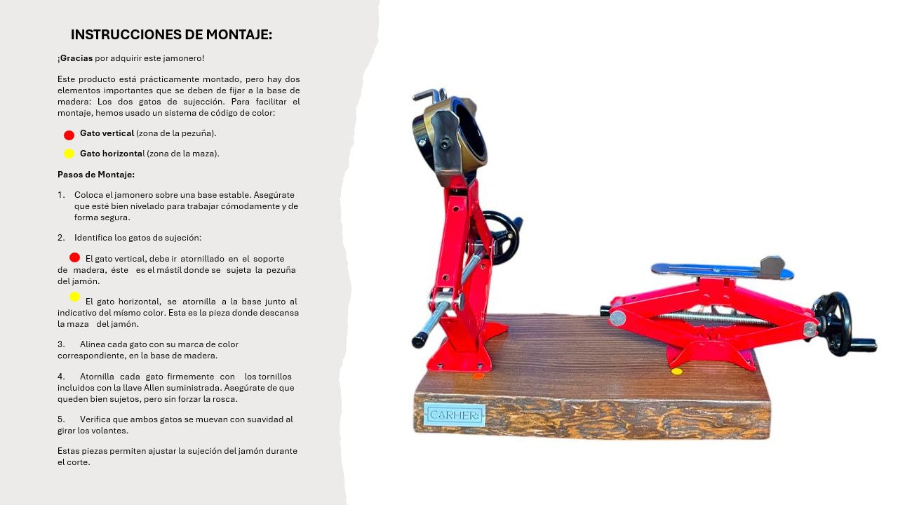 Instrucciones montaje jamonero giratorio